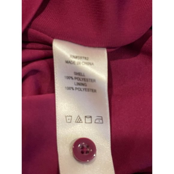 Adrianna Papell Womens Long Drape Dress Pleated Front Back Keyhole Maroon SZ 4P - Picture 8 of 8